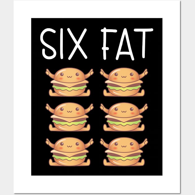 Six Fat Burger Six Pack Fitness Muscles Food Wall Art by Print-Dinner